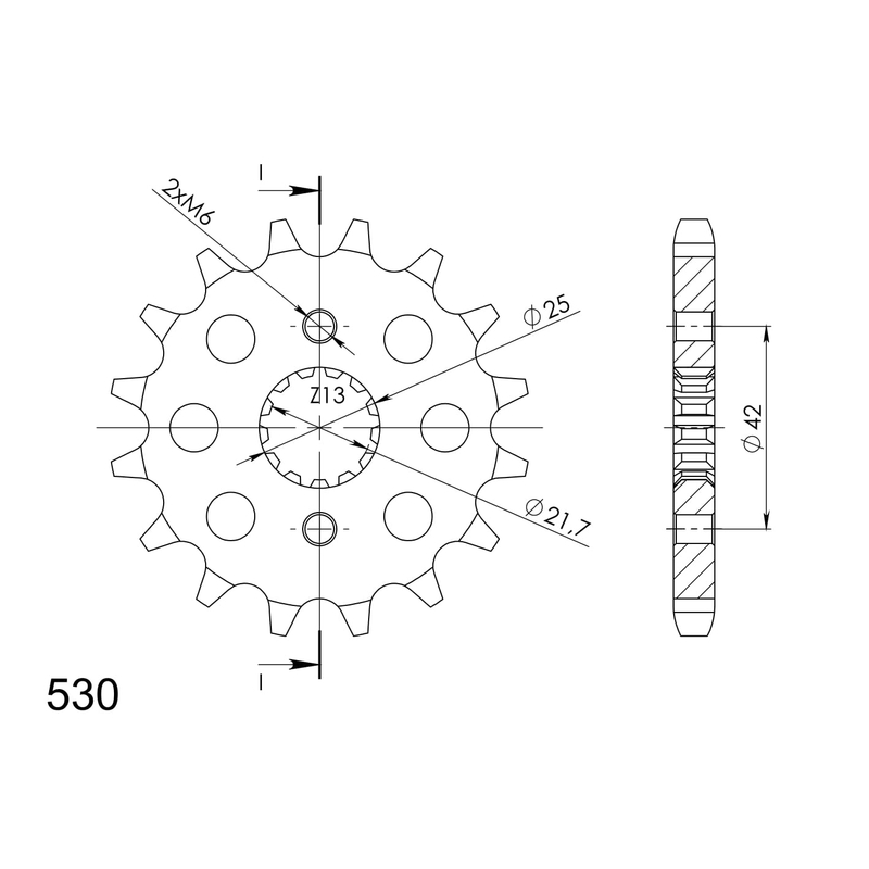 Řetězové kolečko SUPERSPROX 17 zubů, 530