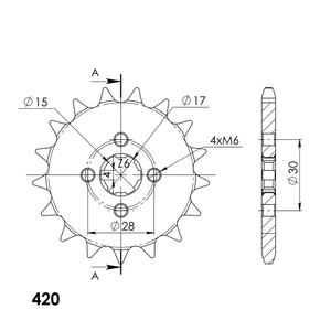 Řetězové kolečko SUPERSPROX CST-253:17 17 zubů, 420