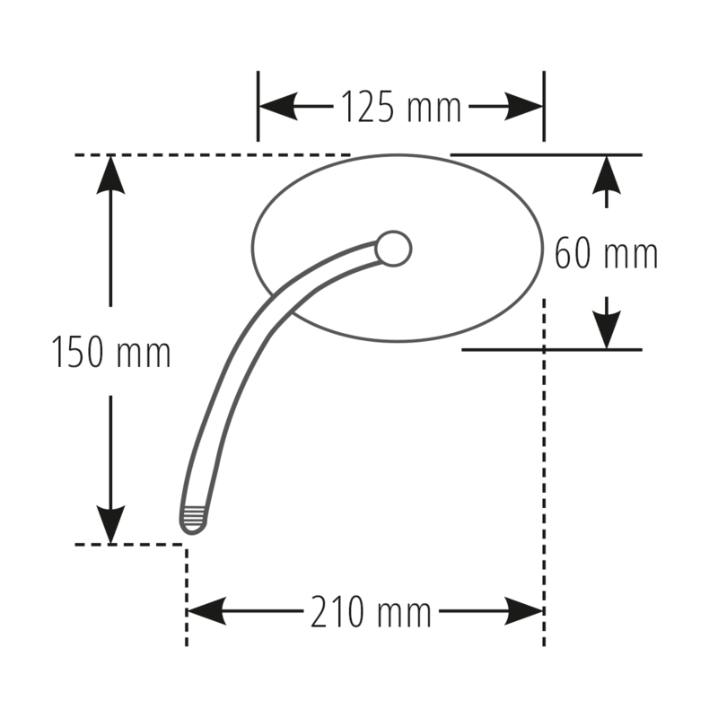 Zpětné zrcátko Highsider Smart Oval levé/pravé černé