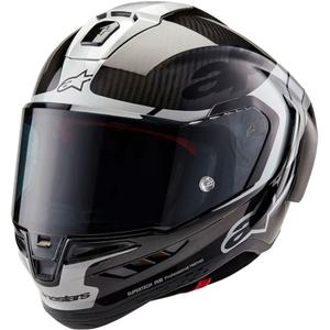 Integrální helma na motorku Alpinestars Supertech R-10 Element carbon stříbrno-černá