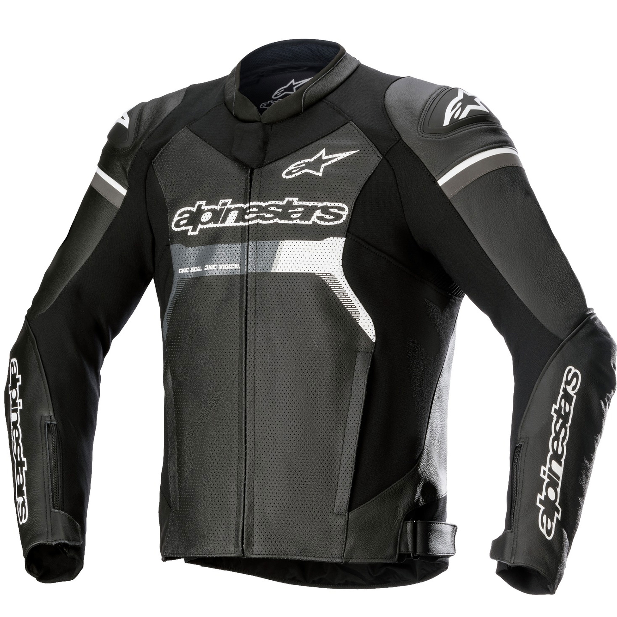 Kožená bunda na motorku Alpinestars GP Force Airflow černá Velikost: 62