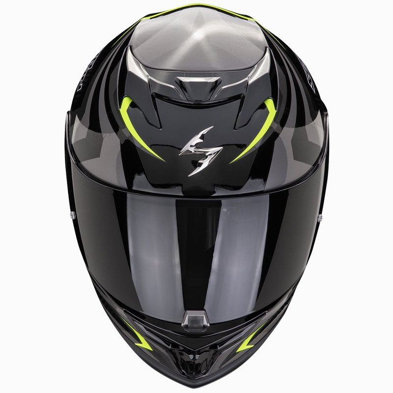 Integrální helma na motorku Scorpion EXO-520 EVO AIR TERRA černo-stříbrno-fluo žlutá
