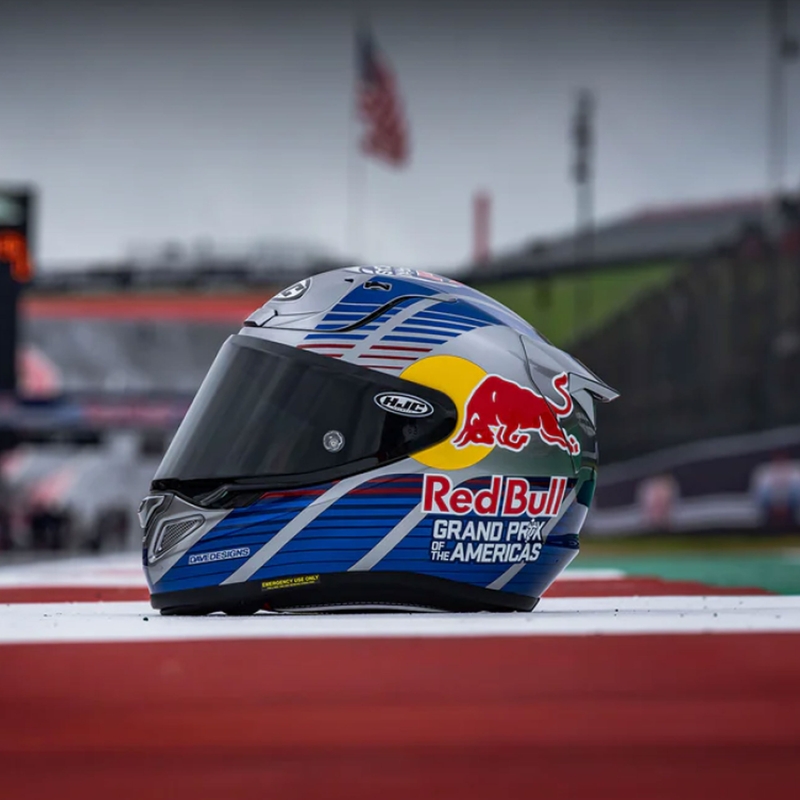 Integrální helma na motorku HJC RPHA 12 Red Bull Austin GP II MC21 modro-šedá