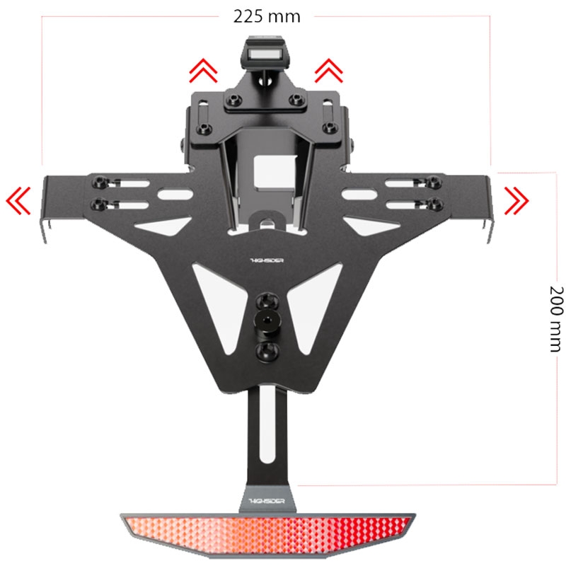 Držák SPZ včetně osvětlení Highsider Akron RS PRO Aprilia černý