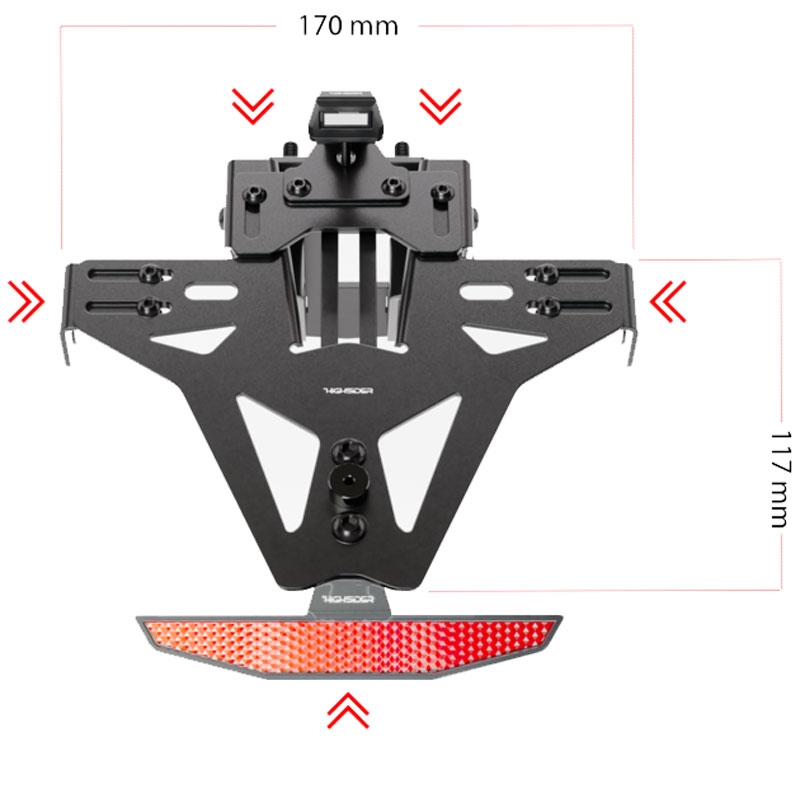 Držák SPZ včetně osvětlení Highsider Akron RS PRO Aprilia černý