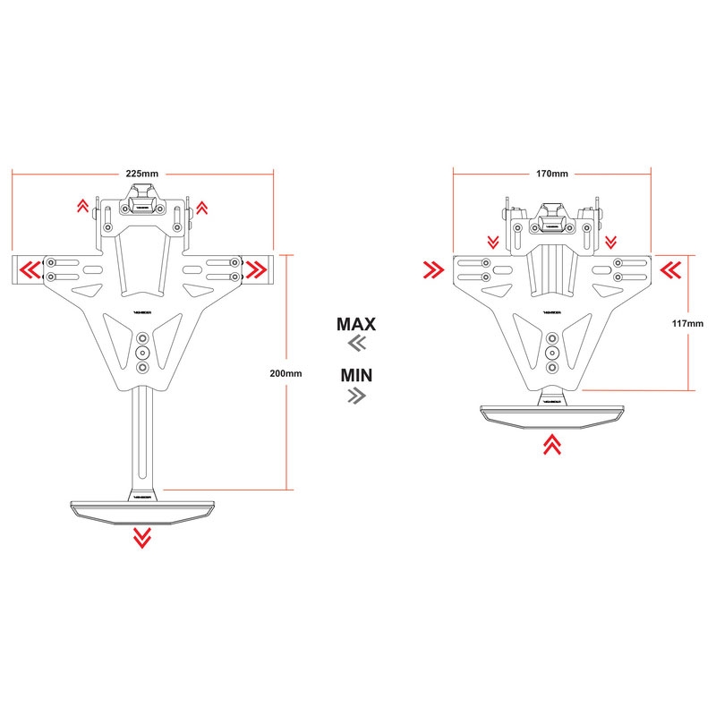 Držák SPZ s osvětlením Highsider Akron RS PRO Ducati černý