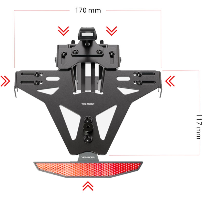 Držák SPZ s osvětlením Highsider License  Akron RS PRO KTM 1290 SUPER DUKE GT ABS černý