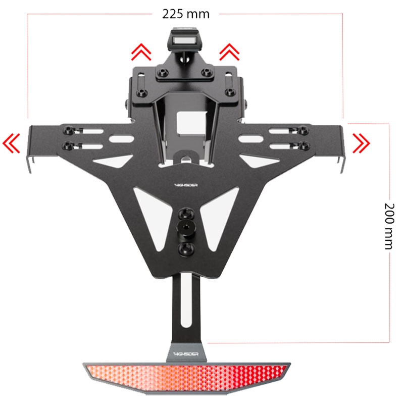 Držák SPZ s osvětlením Highsider License  Akron RS PRO KTM 790 DUKE ABS a 890 DUKE R černý
