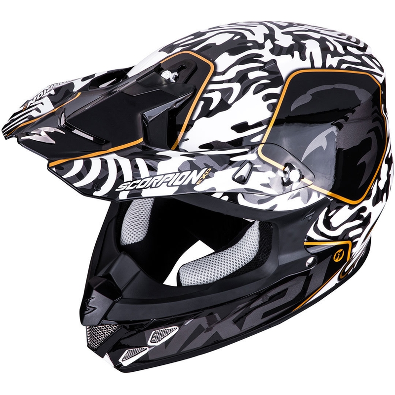 Motokrosová přilba Scorpion VX-21 Air Gnarly černo-bílá