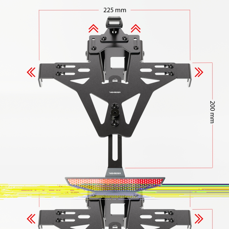 Držák SPZ s osvětlením Highsider Akron RS PRO Honda CB 125 R NEO černý