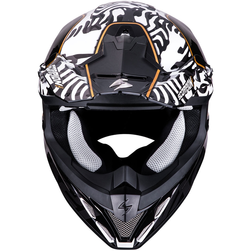 Motokrosová přilba Scorpion VX-21 Air Gnarly černo-bílá