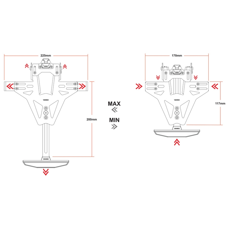 Držák SPZ s osvětlením Highsider Akron RS PRO HONDA CB 1000 R NEO černý