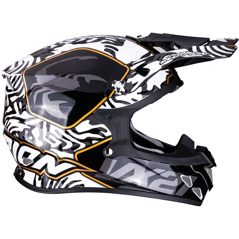 Motokrosová přilba Scorpion VX-21 Air Gnarly černo-bílá