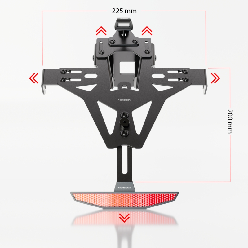 Držák SPZ s osvětlením Highsider Akron RS PRO Kawasaki Z 900, Z H2 černý