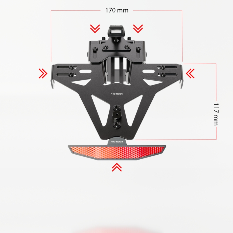 Držák SPZ s osvětlením Highsider Akron RS PRO Yamaha MT-125 černý