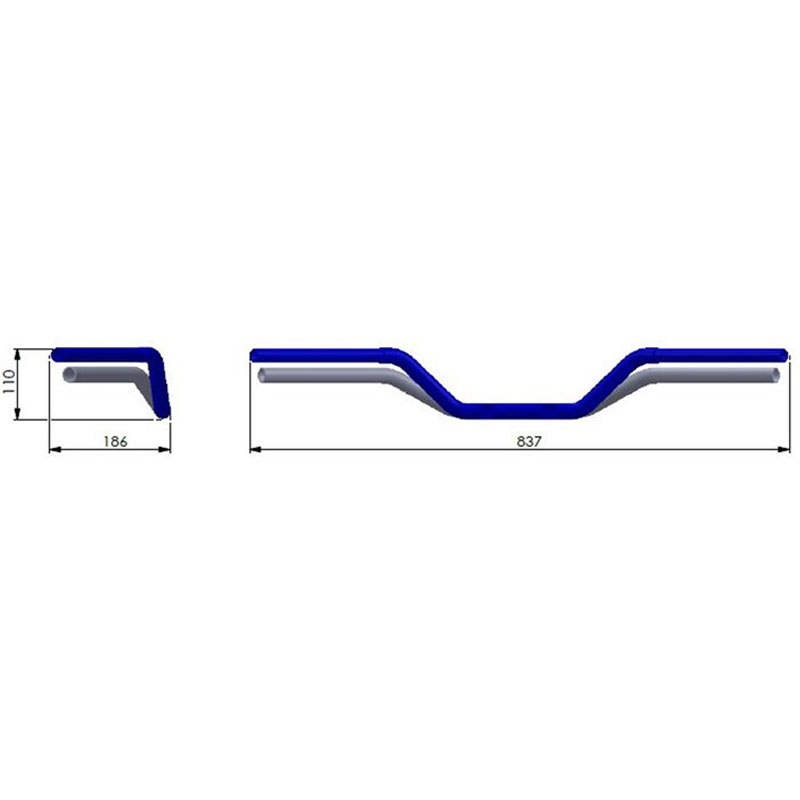 Řídítka na motorku Highsider PRO Flat Track Handlebar černé