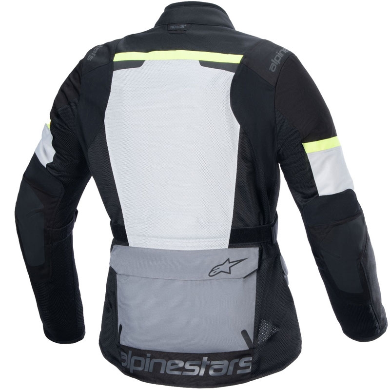 Bunda na motorku Alpinestars Andes Air Drystar světle šedo-tmavě šedo-černo-fluo žlutá