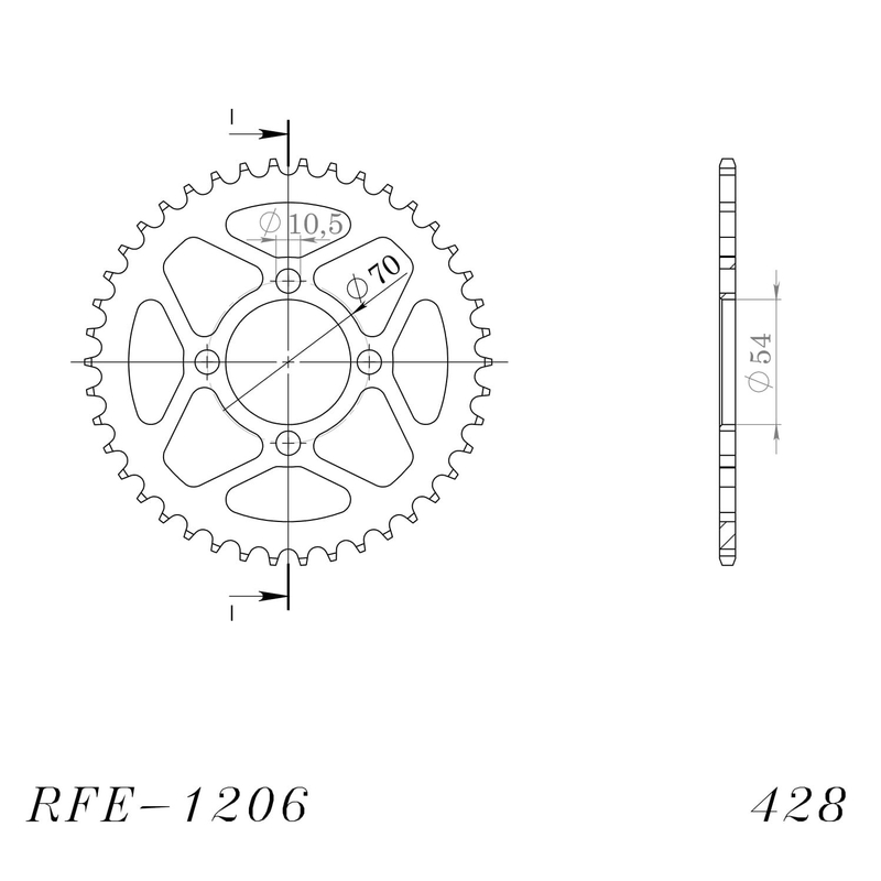 Řetězová rozeta SUPERSPROX černý 42 zubů, 428