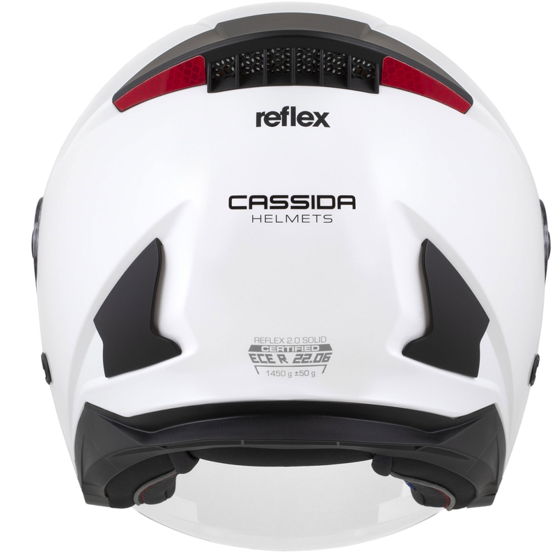 Otevřená helma na motorku Cassida Reflex 2.0 Solid bílo-černá