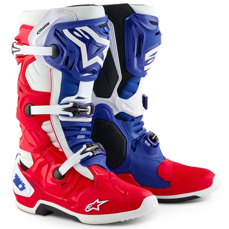 Boty na motorku Alpinestars Tech 10 limitovaná edice FORTITUDE bílo-modro-červené