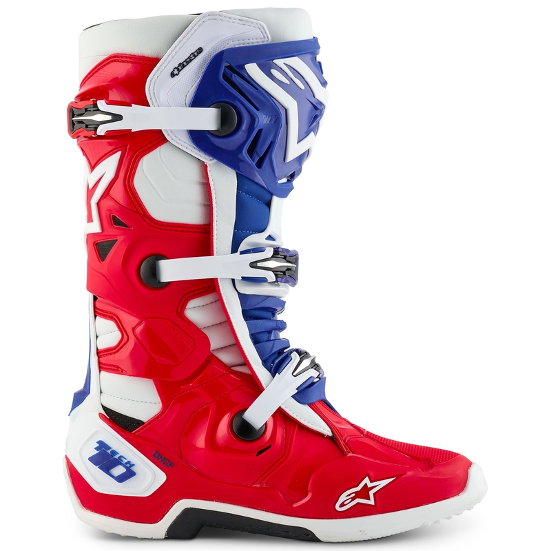 Boty na motorku Alpinestars Tech 10 limitovaná edice FORTITUDE bílo-modro-červené