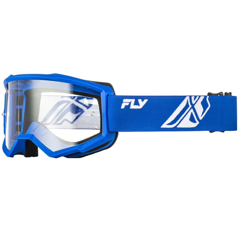 Dětské motokrosové brýle FLY Racing Focus modro-bílé s čirým plexi