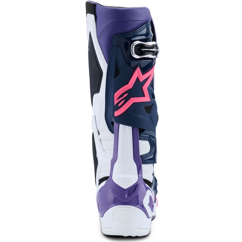 Boty na motorku Alpinestars Tech 10 bílo-fialovo-modro-fluo růžové