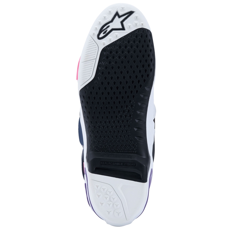 Boty na motorku Alpinestars Tech 10 bílo-fialovo-modro-fluo růžové