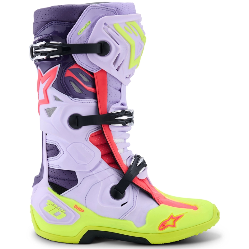 Boty na motorku Alpinestars Tech 10 Supervented fialovo-fluo žluto-růžové