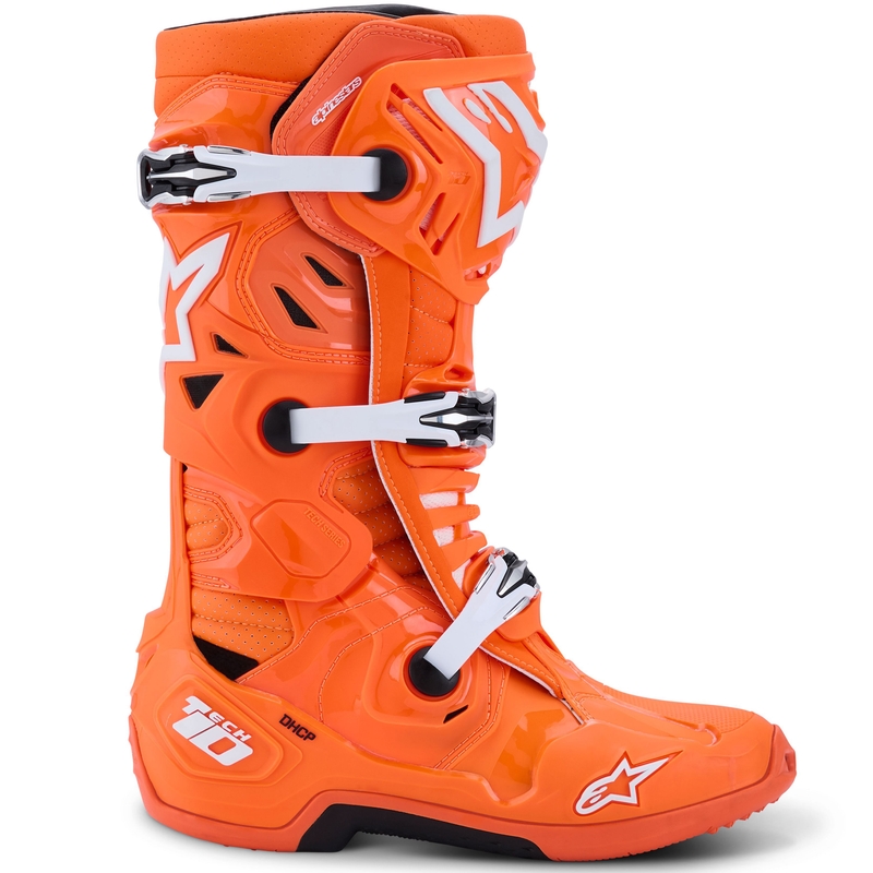 Boty na motorku Alpinestars Tech 10 Supervented fluo oranžovo-černo-bílé