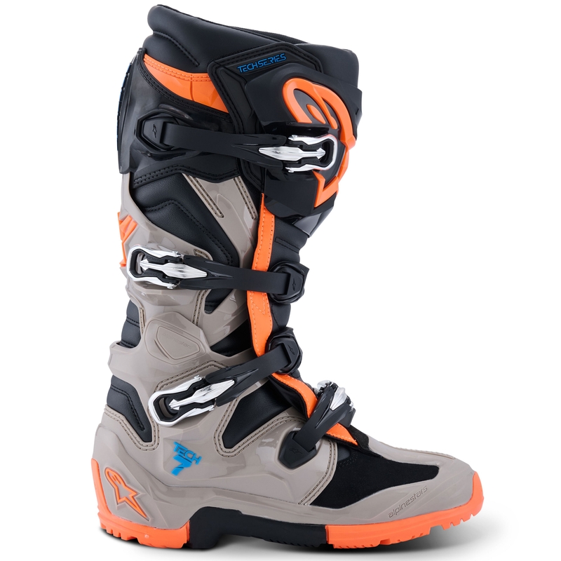 Boty na motorku Alpinestars Tech 7 Enduro černo-tmavě šedo-fluo oranžové