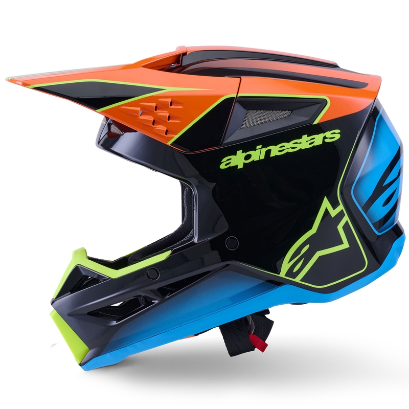 Motokrosová přilba Alpinestars S-M3 Fray černo-fluo oranžovo-fluo žluto-tyrkysová