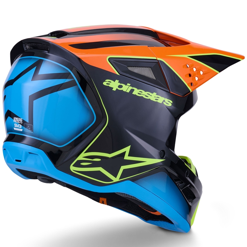 Motokrosová přilba Alpinestars S-M3 Fray černo-fluo oranžovo-fluo žluto-tyrkysová