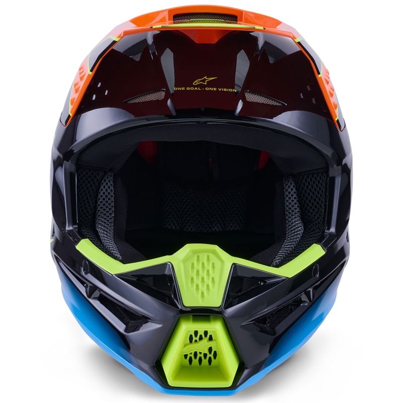 Motokrosová přilba Alpinestars S-M3 Fray černo-fluo oranžovo-fluo žluto-tyrkysová