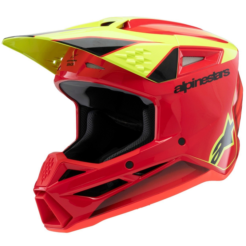 Motokrosová přilba Alpinestars S-M3 Fray červeno-fluo žluto-černá