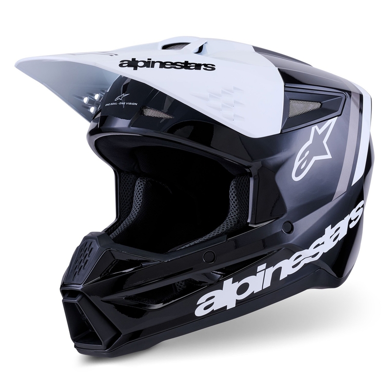 Motokrosová přilba Alpinestars S-M3 Radium černo-bílo-šedá