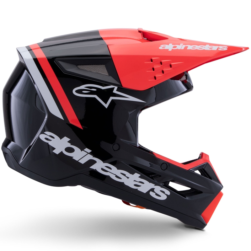 Motokrosová přilba Alpinestars S-M3 Radium černo-fluo červeno-bílá