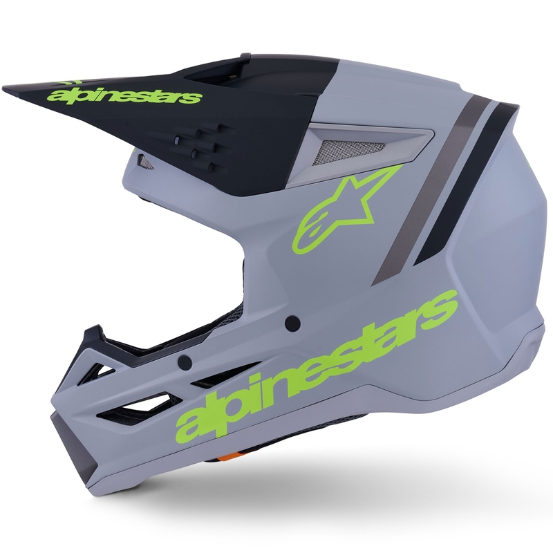 Motokrosová přilba Alpinestars S-M3 Radium matná šedo-fluo žluto-černá