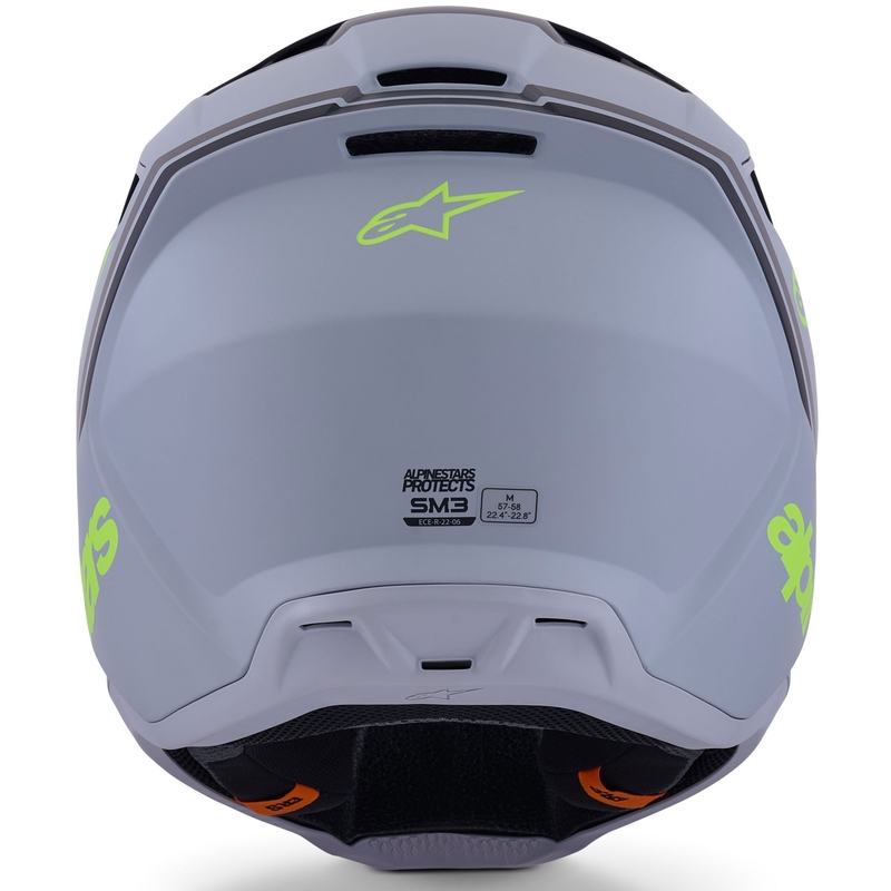 Motokrosová přilba Alpinestars S-M3 Radium matná šedo-fluo žluto-černá