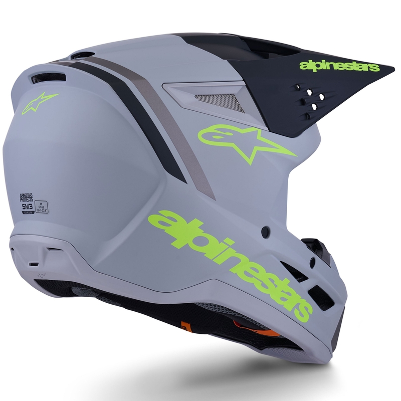 Motokrosová přilba Alpinestars S-M3 Radium matná šedo-fluo žluto-černá
