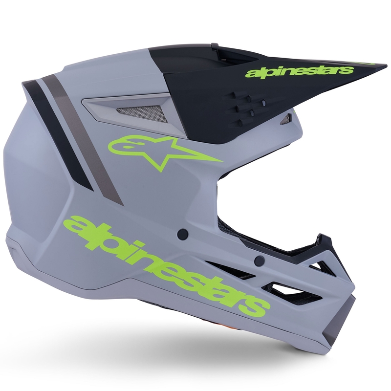 Motokrosová přilba Alpinestars S-M3 Radium matná šedo-fluo žluto-černá