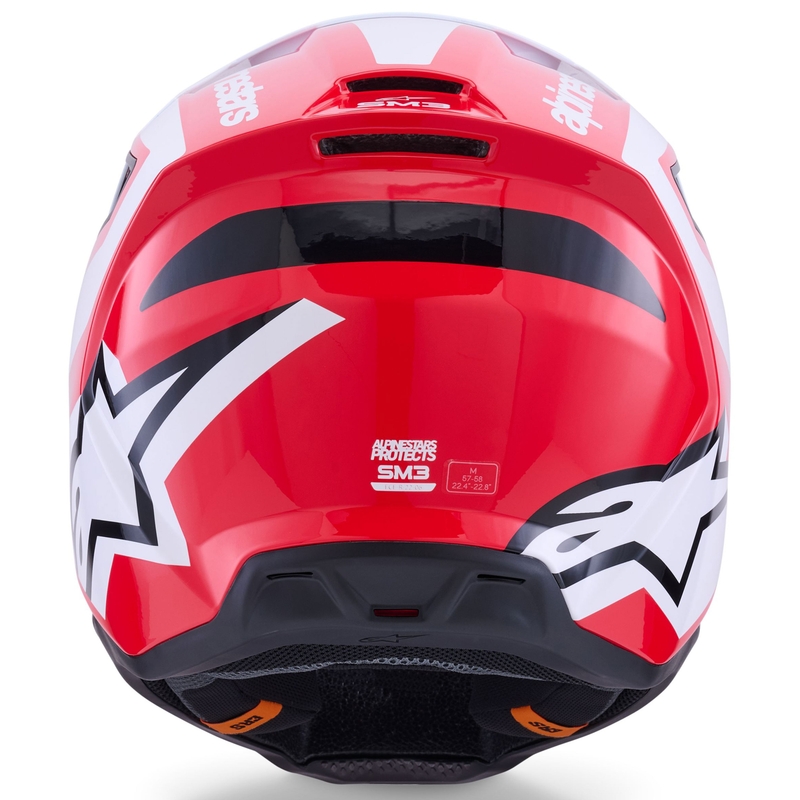 Motokrosová helma Alpinestars S-M3 Heat červeno-bílo-černá