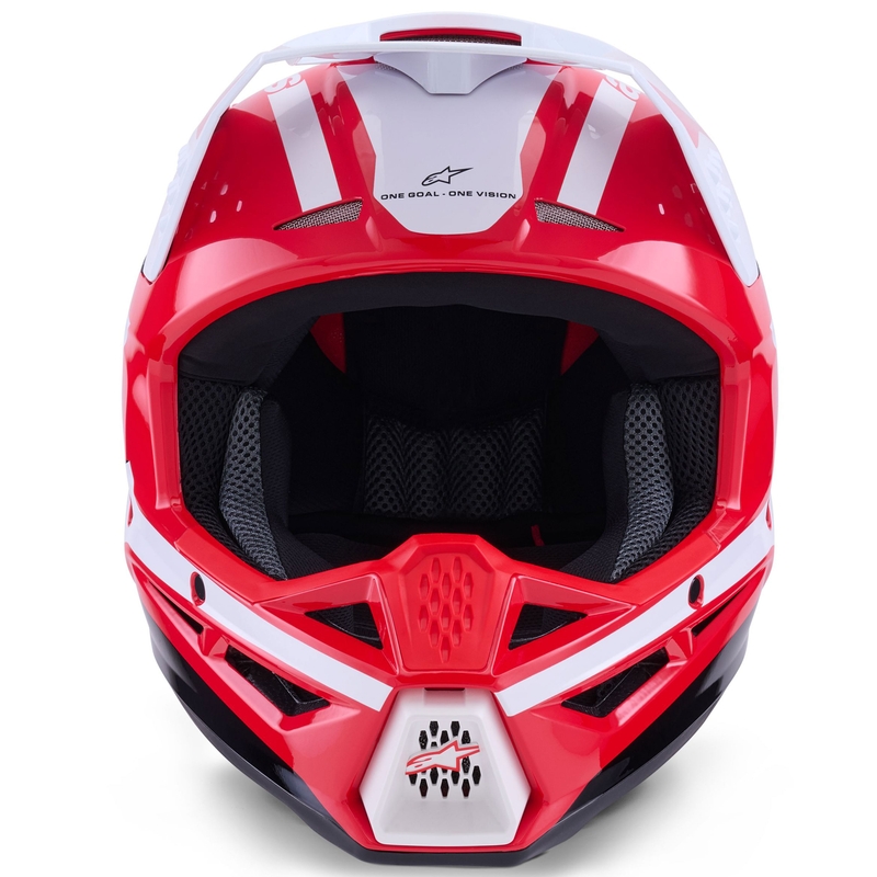 Motokrosová helma Alpinestars S-M3 Heat červeno-bílo-černá
