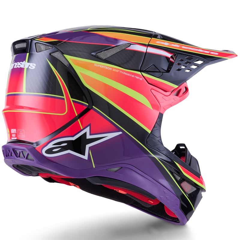 Motokrosová helma Alpinestars Supertech S-M10 Era růžovo-fialovo-fluo žlutá