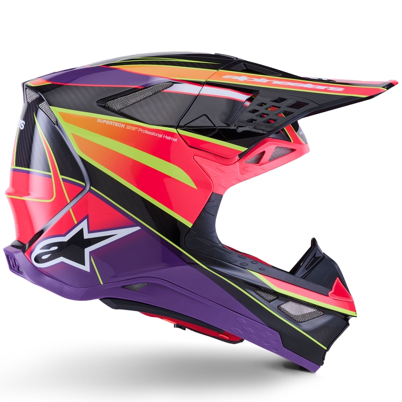 Motokrosová helma Alpinestars Supertech S-M10 Era růžovo-fialovo-fluo žlutá