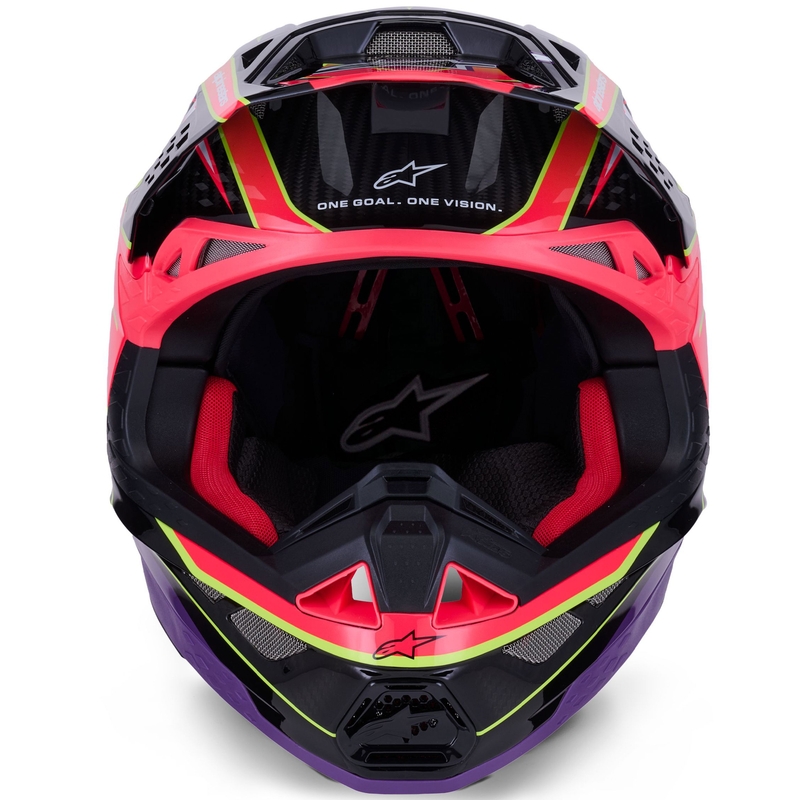 Motokrosová helma Alpinestars Supertech S-M10 Era růžovo-fialovo-fluo žlutá
