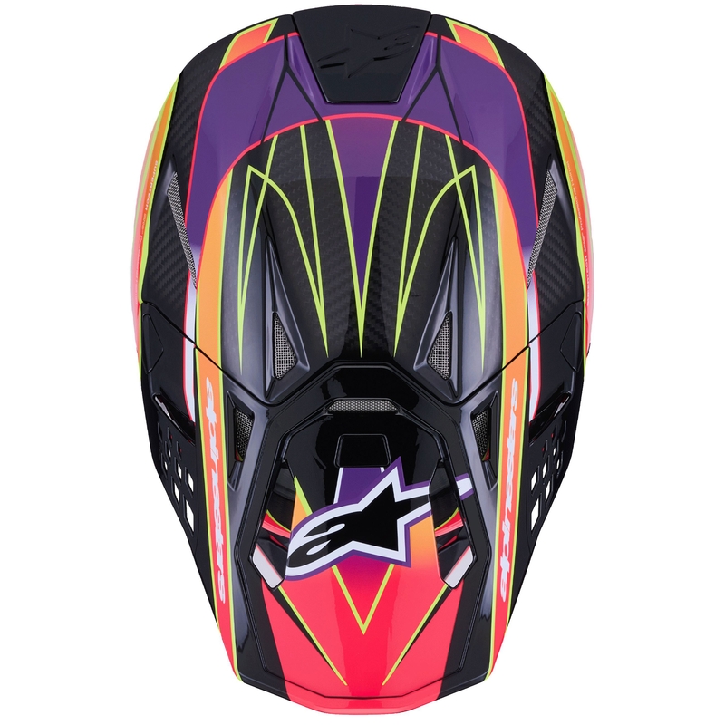 Motokrosová helma Alpinestars Supertech S-M10 Era růžovo-fialovo-fluo žlutá