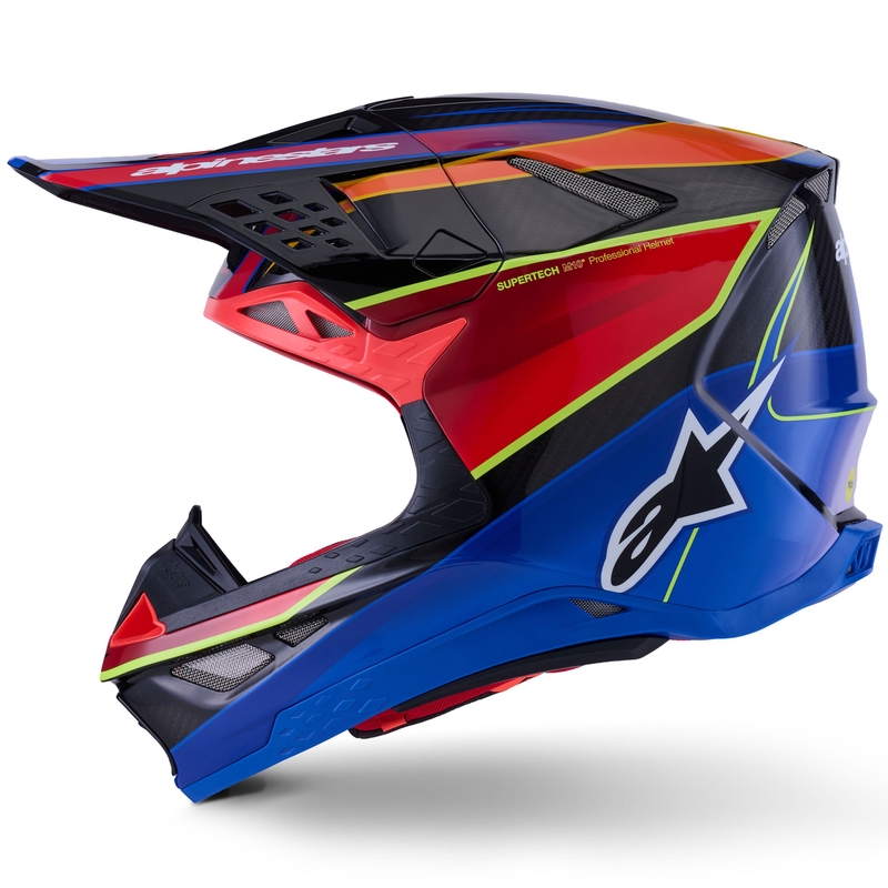 Motokrosová helma Alpinestars Supertech S-M10 Era modro-červeno-fluo žlutá