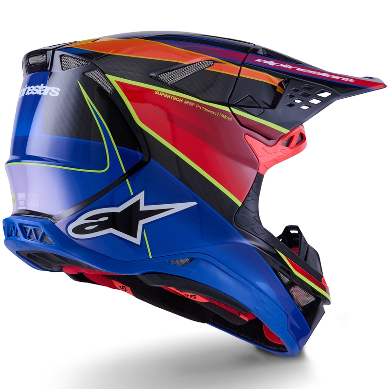 Motokrosová helma Alpinestars Supertech S-M10 Era modro-červeno-fluo žlutá