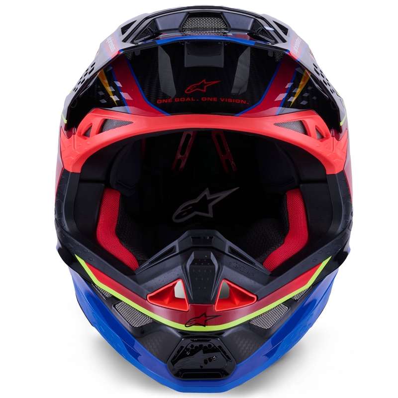 Motokrosová helma Alpinestars Supertech S-M10 Era modro-červeno-fluo žlutá
